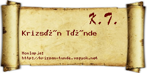 Krizsán Tünde névjegykártya